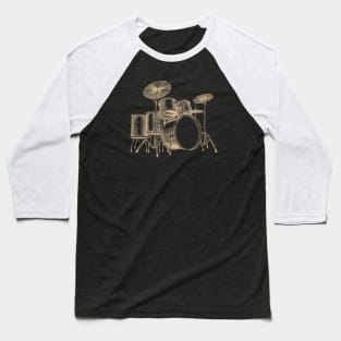 Drum Kit Drawn Baseball T-Shirt